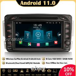 8-core Android 11 Gps Autoradio Navi Mercedes C/clk/g-class W203 W209 Viano Vito