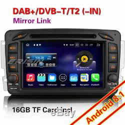 Android 8.1 Gps Car Radio Dab + DVD Bt Mercedes Benz C / Clk / G Class W203 Vito Viano