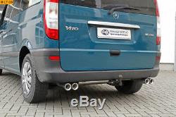 Duplex Stainless Steel Exhaust Fox Sports Mercedes Vito And Viano W639 Re / LI By 2x80mm