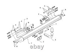 Fixed rigid towbar for Mercedes Vito-Viano-Class V W639 10-14 + 7-pin wiring harness