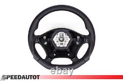 Flattened black leather steering wheel Mercedes VITO / VIANO W639 exchange standard