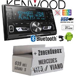 Kenwood Autoradio For Mercedes Vito/viano 639 2-din / Bluetooth / Usb Montage