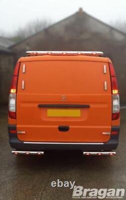 Rear Roof Bar + LEDs for Mercedes Vito Viano 2014+ Stainless Steel Light Beacon