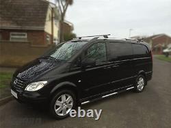 Roof Rail + Locking Cross Bars Mercedes Vito Viano 2004-2014 Mwb Lwb