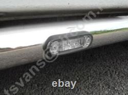 Side Bars + White Leds for Mercedes Vito Viano Swb Lwb 2004-2014 Stainless Steel