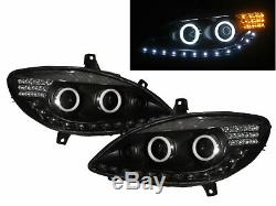 V-class W639 Vito 03-10 Cotton Halo Front Lights Headlight Black For Mercedes-benz Rhd