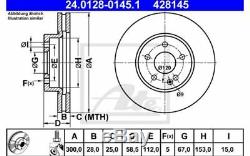 2x ATE Disques de Frein Avant Ventilé 300mm 24.0128-0145.1 pour Mercedes-Benz