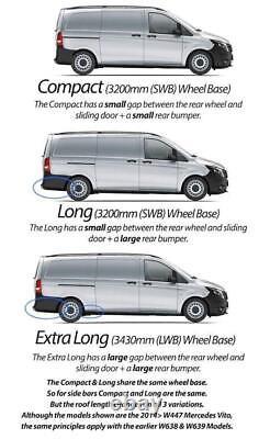 Barres de Toit + Cross + Arrêts Charge pour Mercedes Vito Viano 2004-2014 Elwb