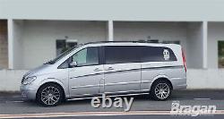 Côté Barres pour Mercedes Vito Viano Extra Lwb 2014+ Inox Poli Acier Camionnette