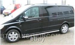 Côté Barres pour Mercedes Vito Viano Extra Lwb 2014+ Inox Poli Acier Camionnette