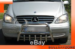 Mercedes Vito / Viano 2004-2010 Pare-buffle Bas Avec Grille De Protection Inox