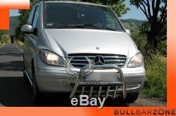 Mercedes Vito / Viano 2004-2010 Pare-buffle Bas Avec Grille De Protection Inox