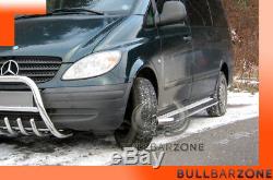 Mercedes Vito/viano 2004-2010 Marche-pieds Inox Plat / Protections Laterales