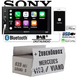 Radio sony Bluetooth DAB+ Apple Carplay Montage pour Mercedes Vito/Viano 639